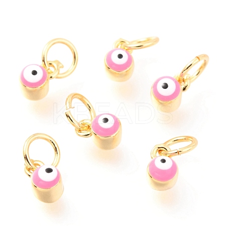 Brass Enamel Pendants KK-Y001-02C-02G-1