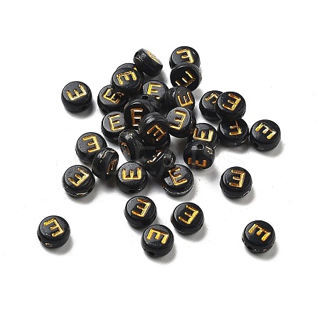 Plating Opaque Acrylic Beads OACR-R005-03E-1