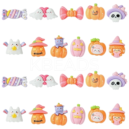 22Pcs 11 Styles Halloween Theme Opaque Resin Decoden Cabochons CRES-FS0001-15-1