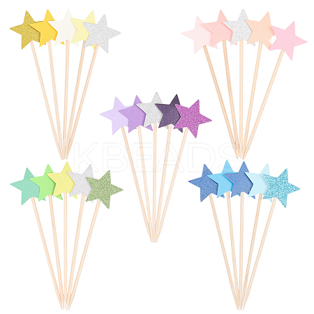 15 Sets 5 Styles Star Paper Cake Toppers FIND-CA0009-82-1