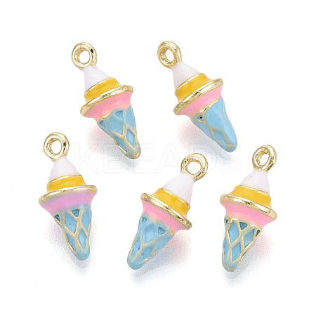 Rack Plating Alloy Enamel Pendants PALLOY-N181-25KCG-01-1