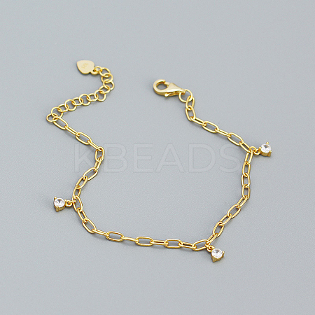 Sweet Summer Silver Zircon Chain Bracelet Unique Design Girl Jewelry IC9093-1-1