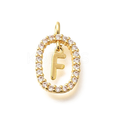 Brass Micro Pave Cubic Zirconia Pendants ZIRC-P123-01G-F01-1
