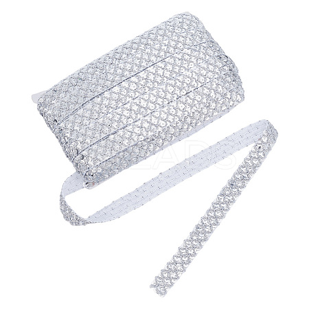 Polyester with PVC Paillette Lace Trim Ribbon OCOR-WH0101-91B-1