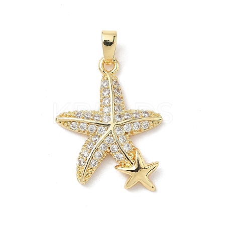 Brass Micro Pave Cubic Zirconia Pendants KK-Z134-18G-02-1