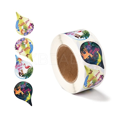 Word Thank You Teardrop Roll Stickers DIY-B031-02B-1