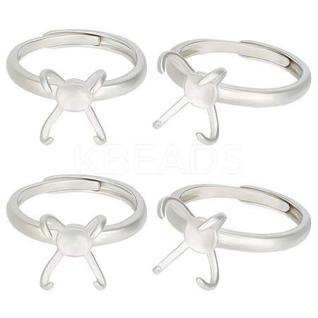 4Pcs Adjustable Brass Ring Components FIND-BBC0002-51A-1
