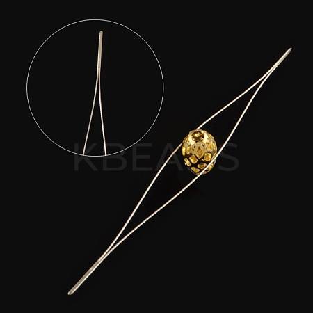 Iron Collapsible Big Eye Beading Needles ES001Y-S-75mm-01-1