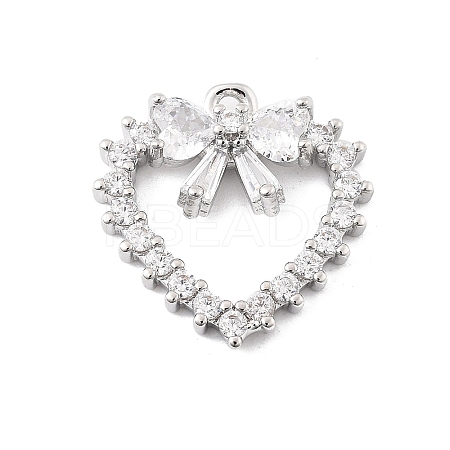Brass Micro Pave Clear Cubic Zirconia Pendants LS-KK-K371-29A-P-1