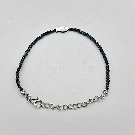 Faceted Rondelle Glass Beaded Bracelets TR4821-2-1