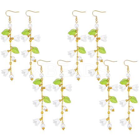 4Pair 304 Stainless Steel Dangle Stud Earrings for Women EJEW-UN00009-1