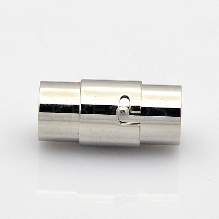 Tarnish Resistant Column 304 Stainless Steel Locking Tube Magnetic Clasps STAS-N014-25-4mm-1