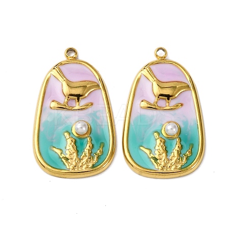 304 Stainless Steel Enamel Pendants X1-STAS-L299-22G-01-1